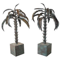 Pair of Ornamental Palm Trees Sculptures