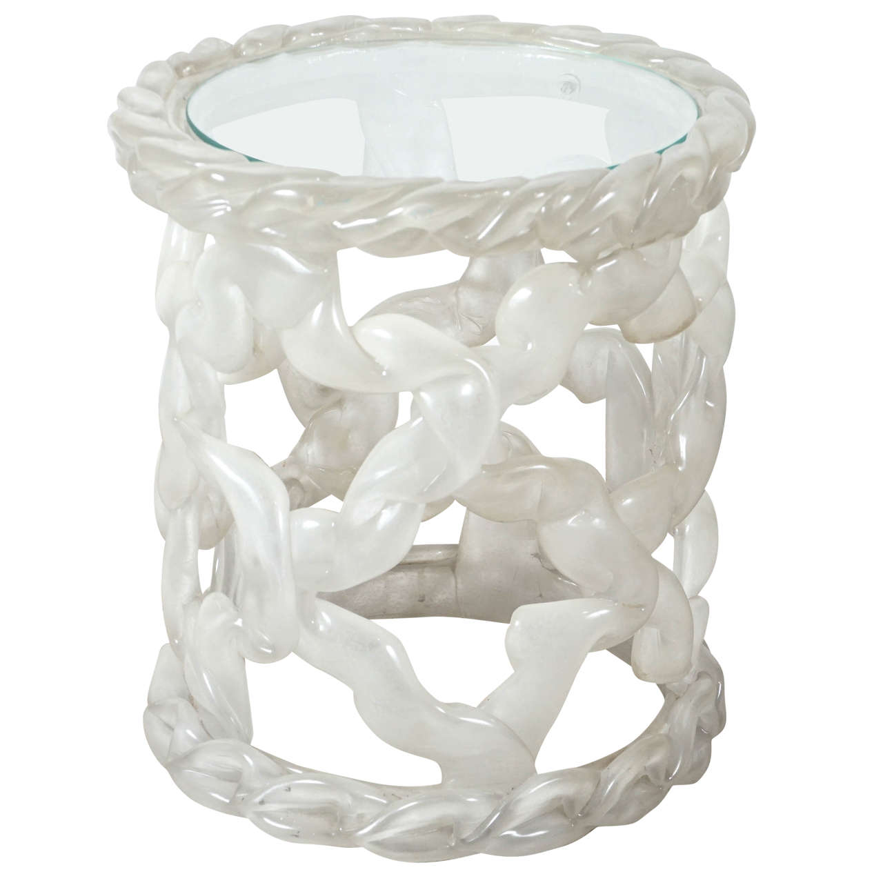 Tony Duquette Ribbon Table in White For Sale