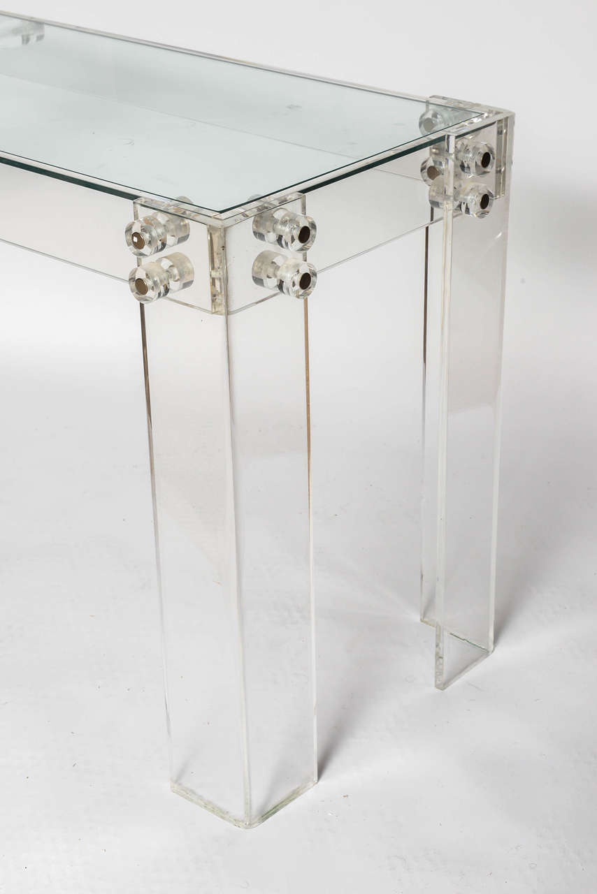 Spectacular Vintage Lucite Console In Excellent Condition In East Hampton, NY