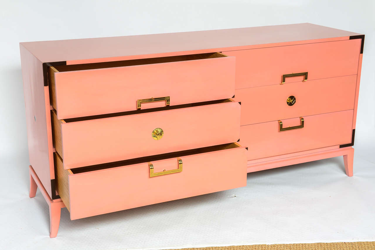 American Vivid Flamingo Pink Tommi Parzinger Dresser