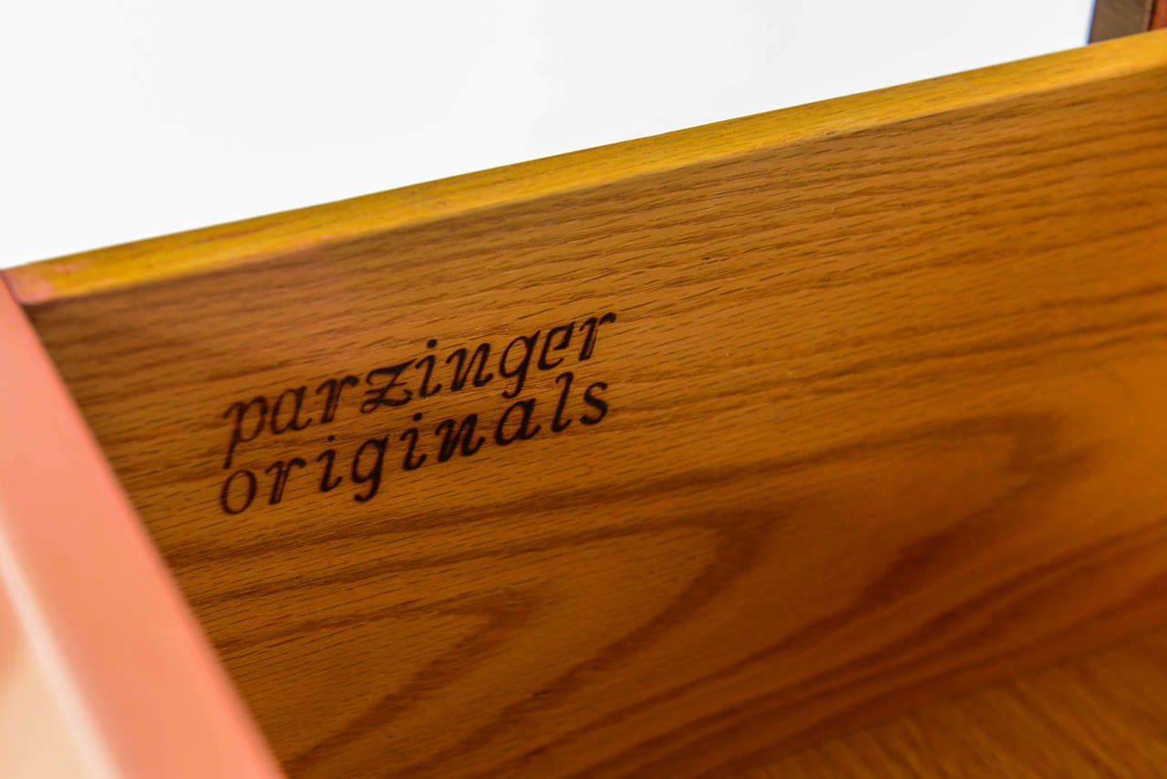 Mid-20th Century Vivid Flamingo Pink Tommi Parzinger Dresser