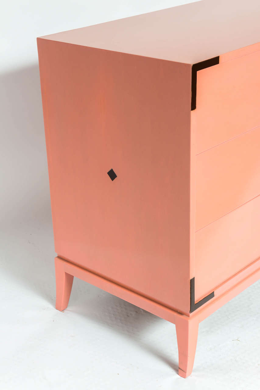 Brass Vivid Flamingo Pink Tommi Parzinger Dresser