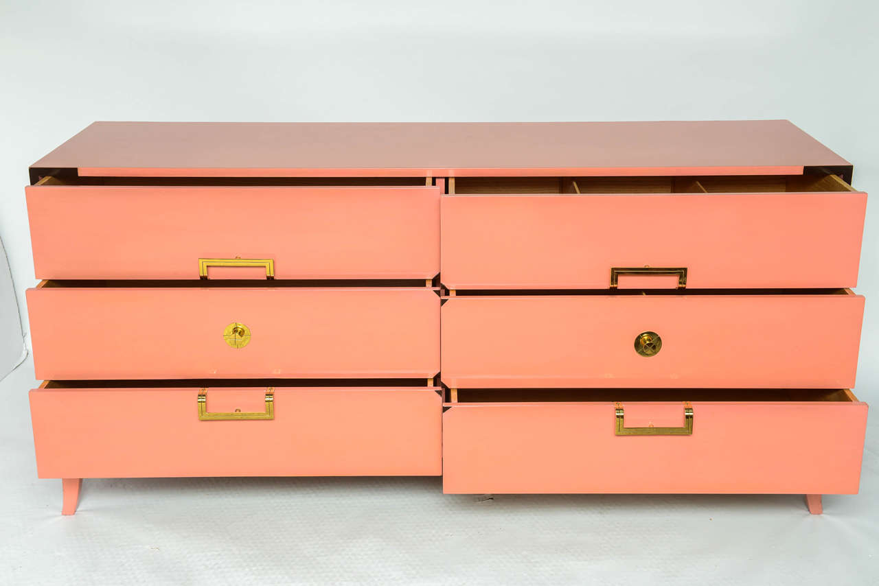 Vivid Flamingo Pink Tommi Parzinger Dresser 4