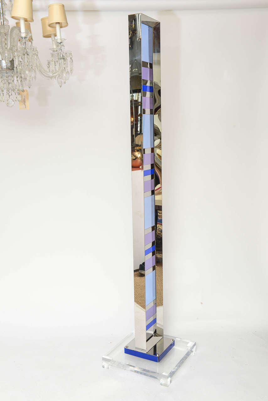 Eccezionale scultura vintage in lucite e cromo, firmata in vendita 1