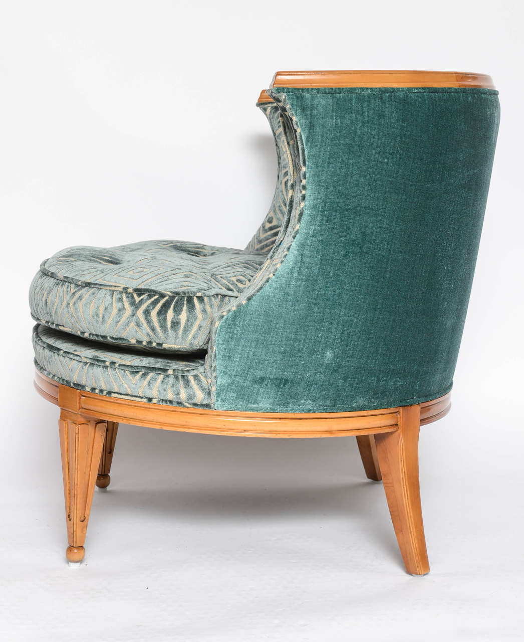 Velvet Grosfeld House, 1940s Glamorous Curved Slipper Chair