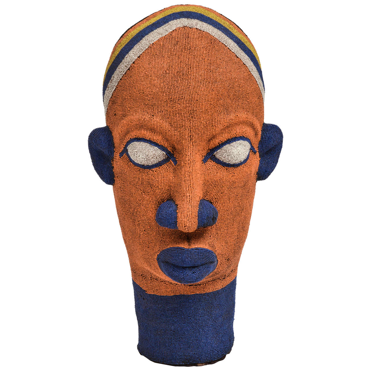 LargeScale Vintage African Beaded Head Sculpture at 1stDibs african