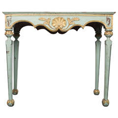 Late 19th Century Italian Carved Wood and Painted Console
