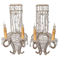Pair of 20th Century Vintage Style Beaded Sconces