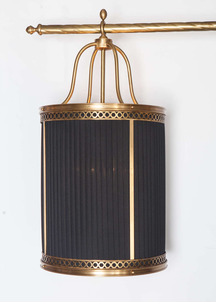 North American Late 20th Century Brass and Silk Chandelier Designed by Jacques Granges