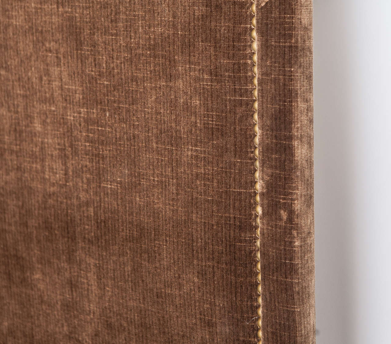 Custom ThreePanel Folding Velvet Screen For Sale at 1stdibs