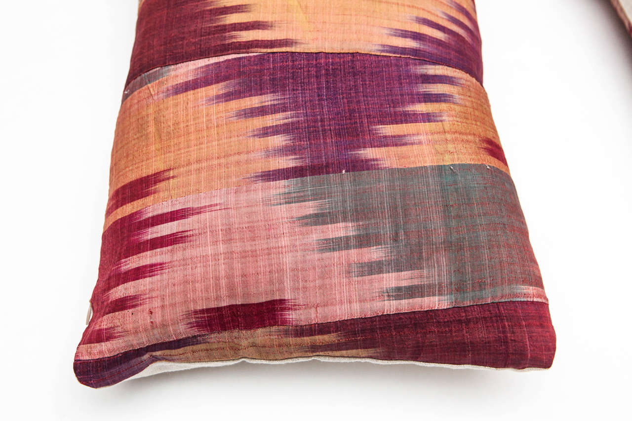 Vintage Silk Ikat Pillows at 1stdibs