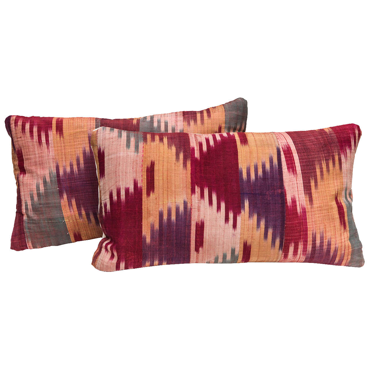 Vintage Silk Ikat Pillows at 1stdibs