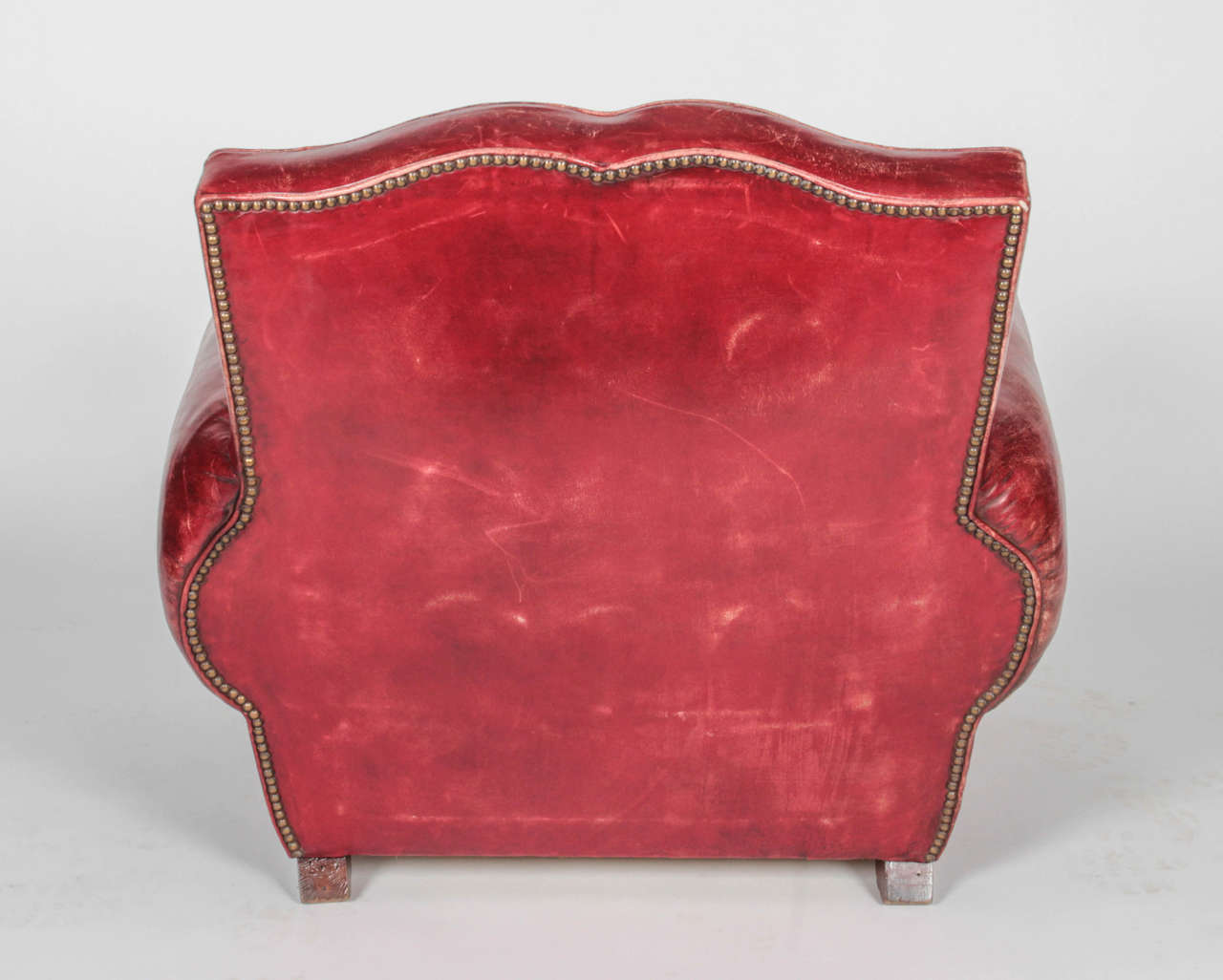 Art Deco Leather Mustache-back Club Chairs In Excellent Condition In New York, NY