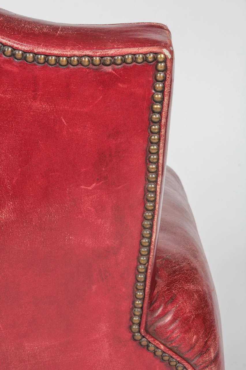 20th Century Art Deco Leather Mustache-back Club Chairs