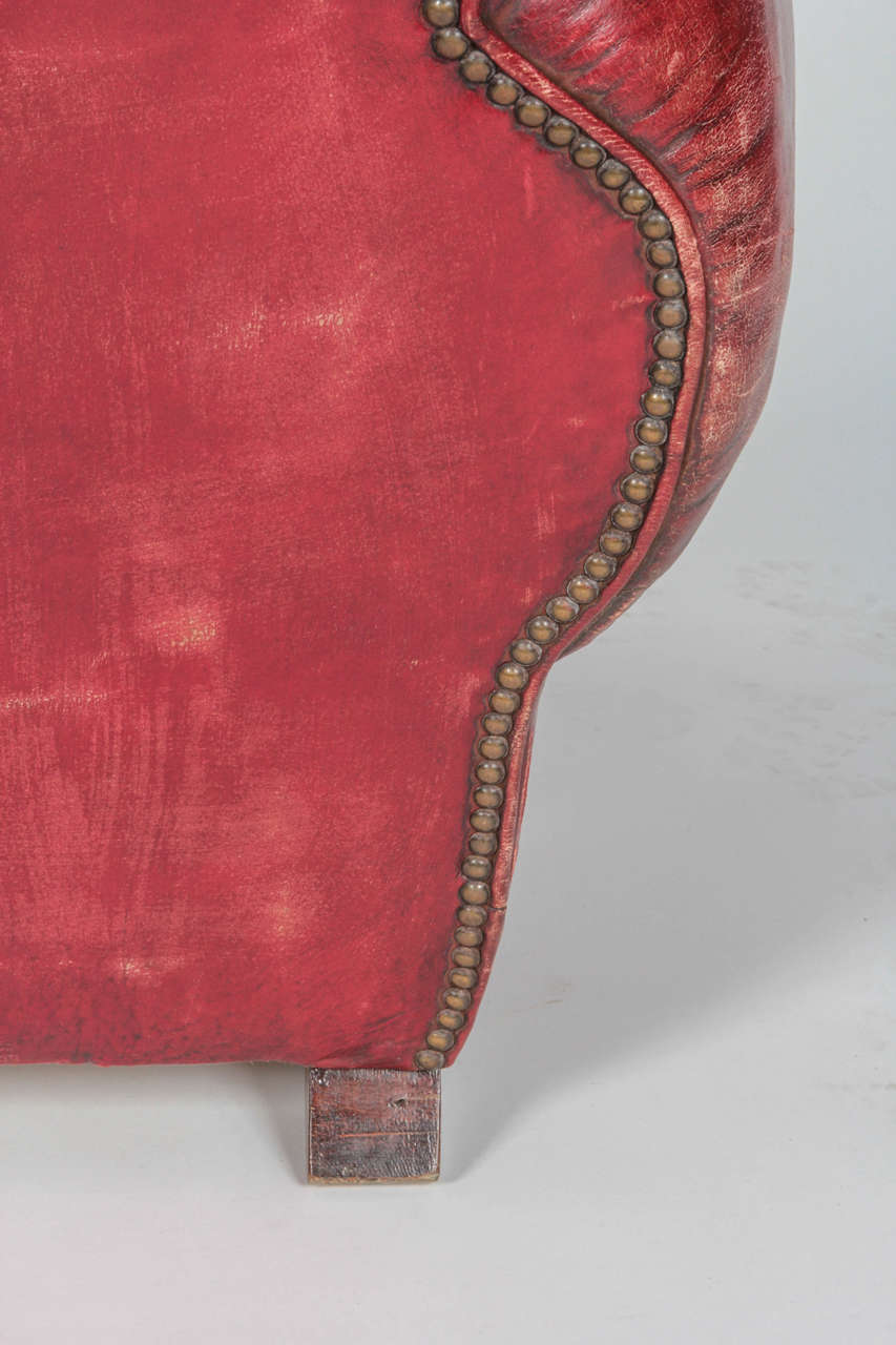 Art Deco Leather Mustache-back Club Chairs 1