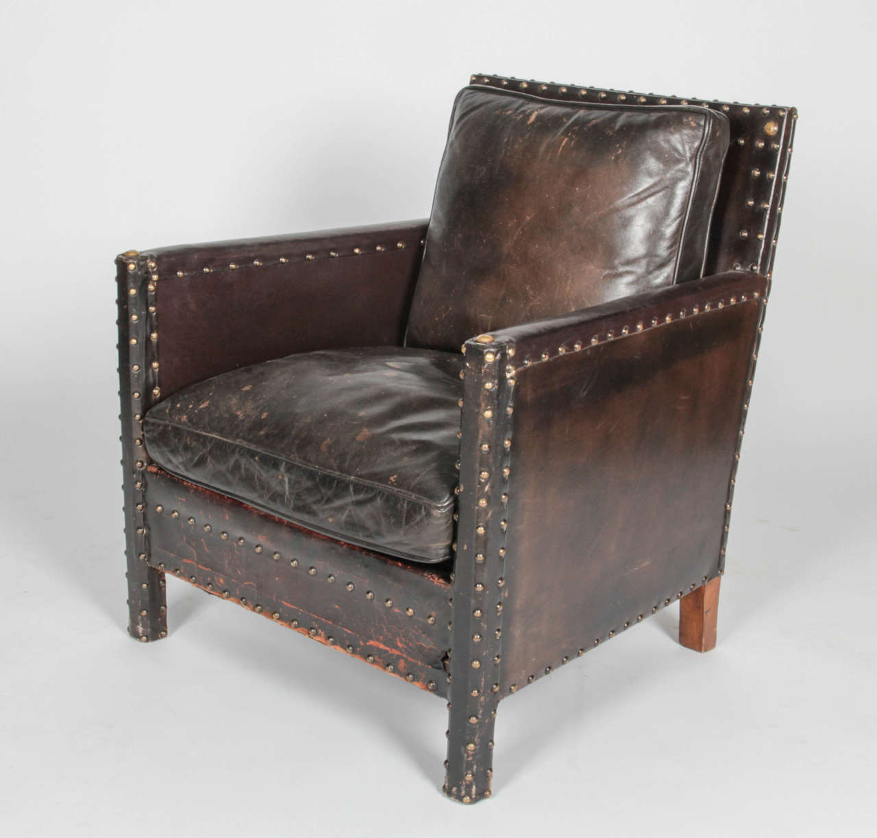Pair of Early 20th Century Leather Club Chairs 2