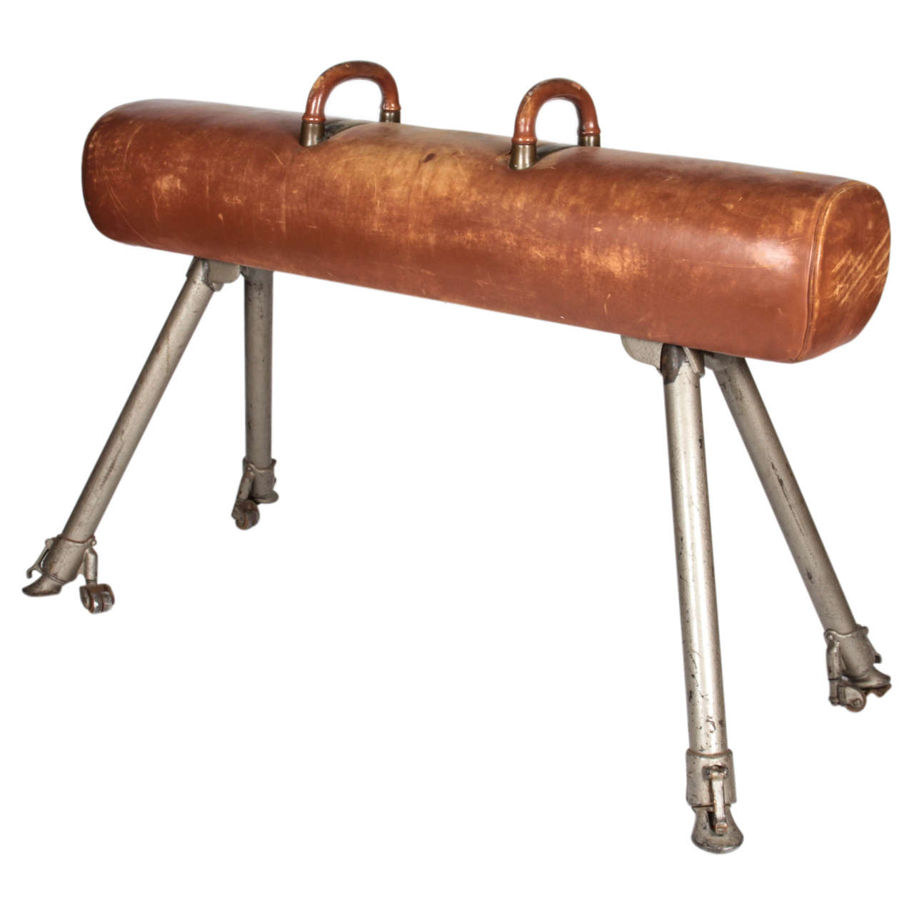 20th c. Full-Size Leather Pommel Horse