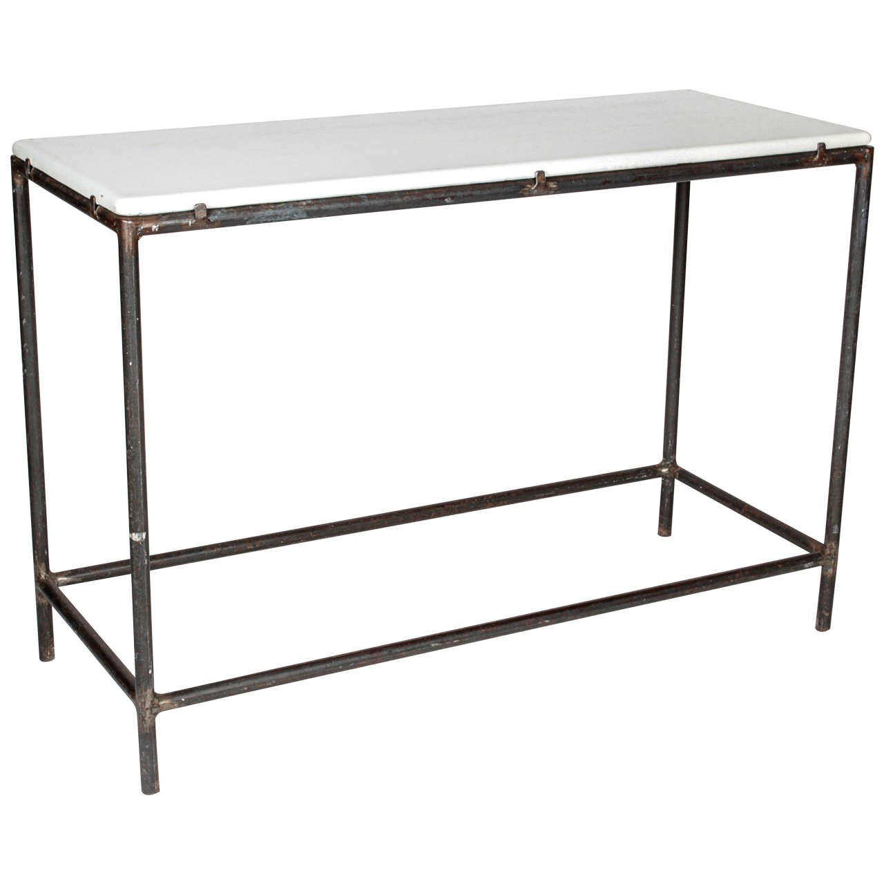 Industrial Cast Iron Console Table For Sale