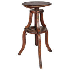 Vintage Adjustable Wood Pedestal