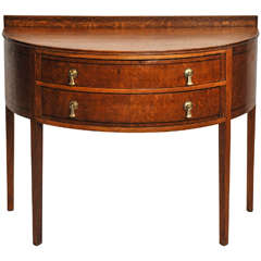 English Oak Demi-Lune Console Table, Circa 1935