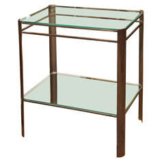 Vintage Italian Brass 
Glass Rectangular Side Table