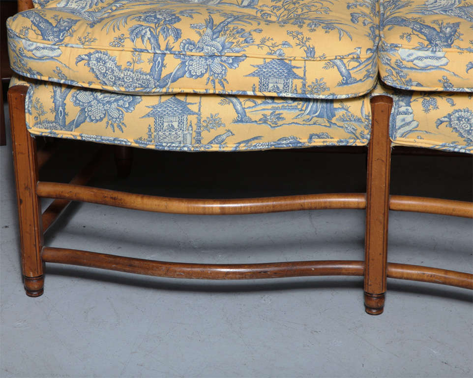 20th Century Charming French Toile Settee