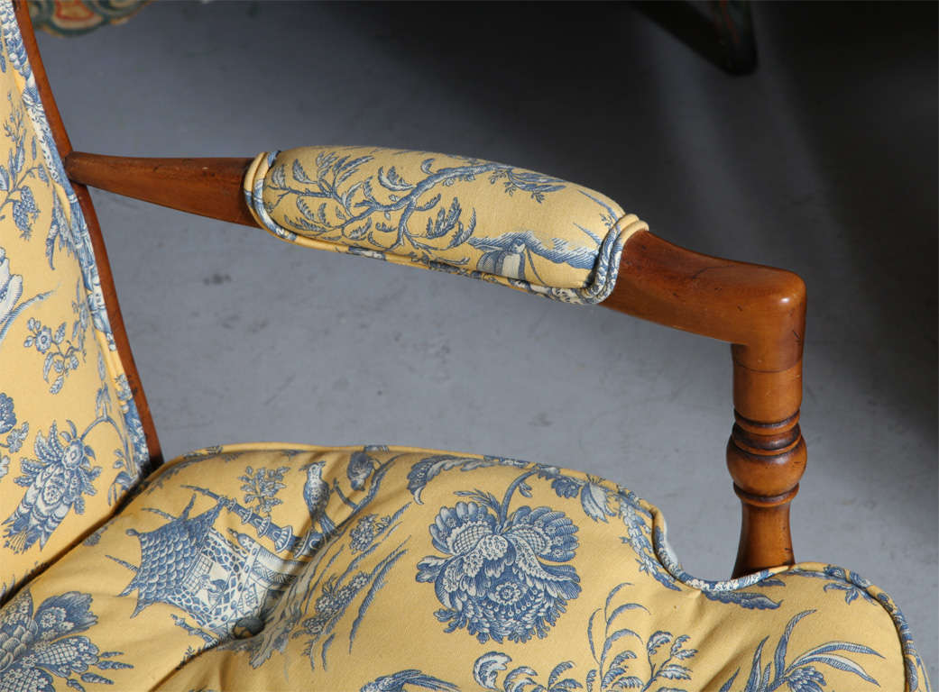 Wood Charming French Toile Settee