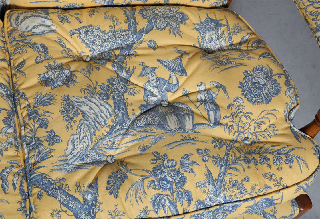 Charming French Toile Settee 1