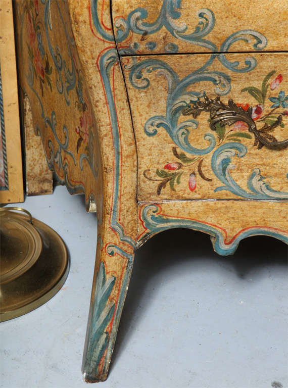 Wood Pair of Italian Painted Bombay Commodes