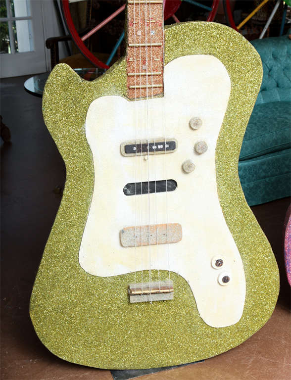 Outlandish glitter encrusted and custom made guitar stage props.(supposedly from old strip club in Detroit)