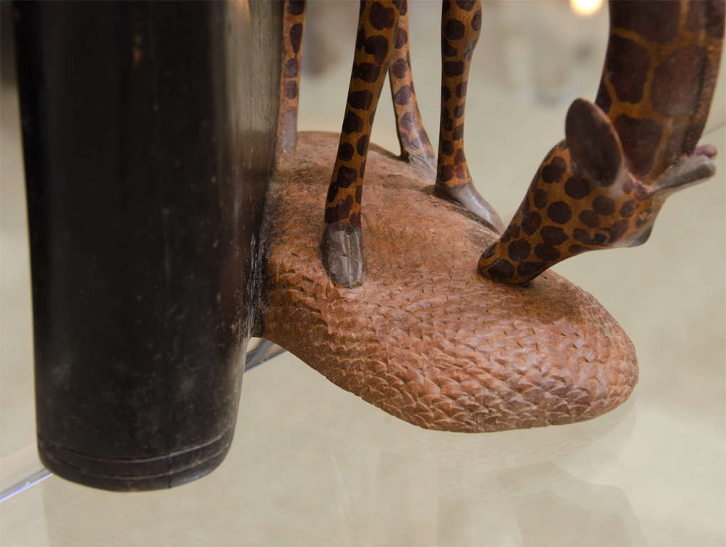 Pair of Beautifully Hand Carved Giraffe Bookends 1