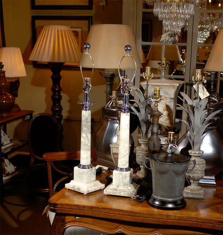 Marble Column Lamps