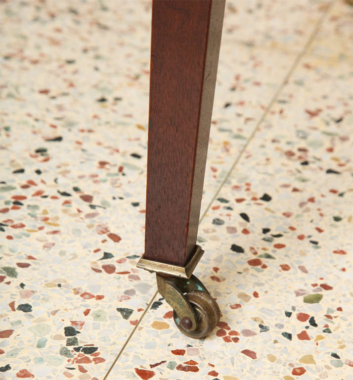 Suede Heirloom Tooled Leather Games Table on Casters