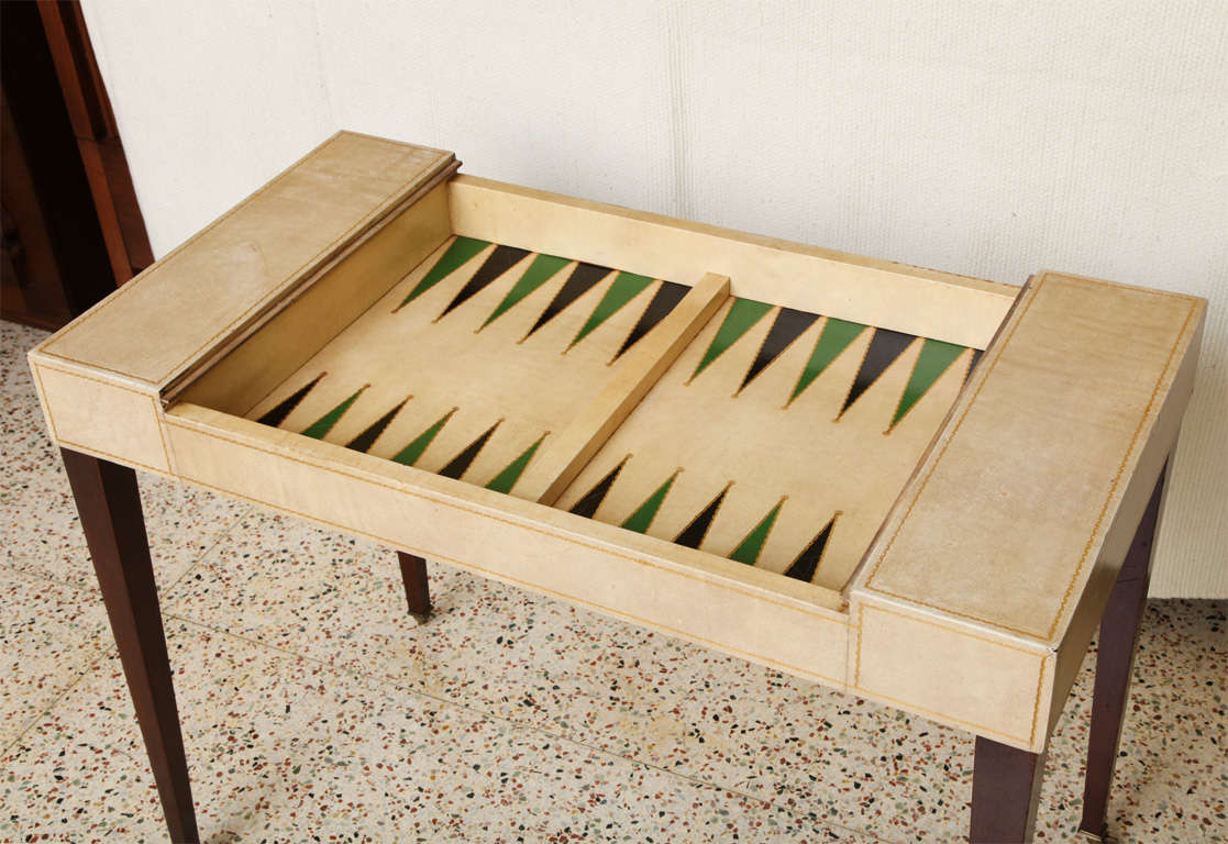 Heirloom Tooled Leather Games Table on Casters 2