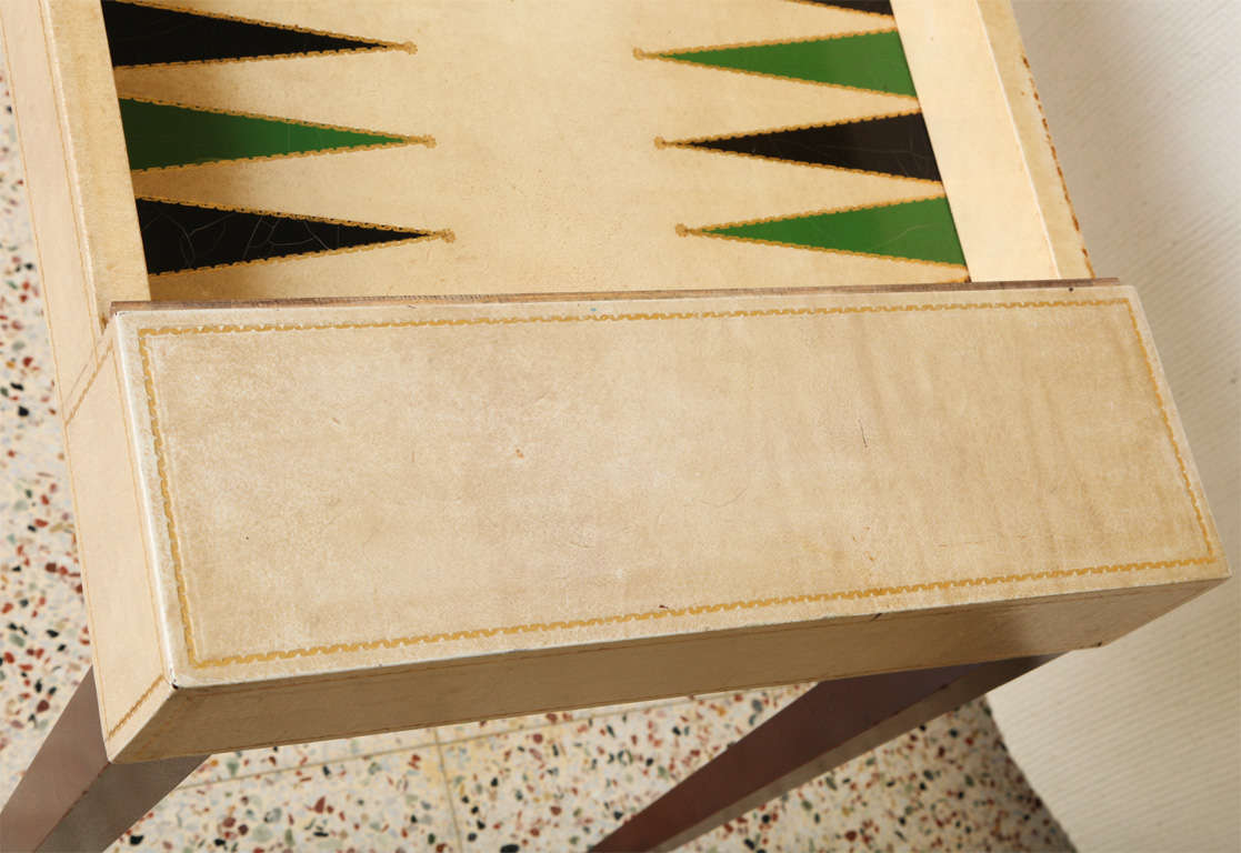 Heirloom Tooled Leather Games Table on Casters 4