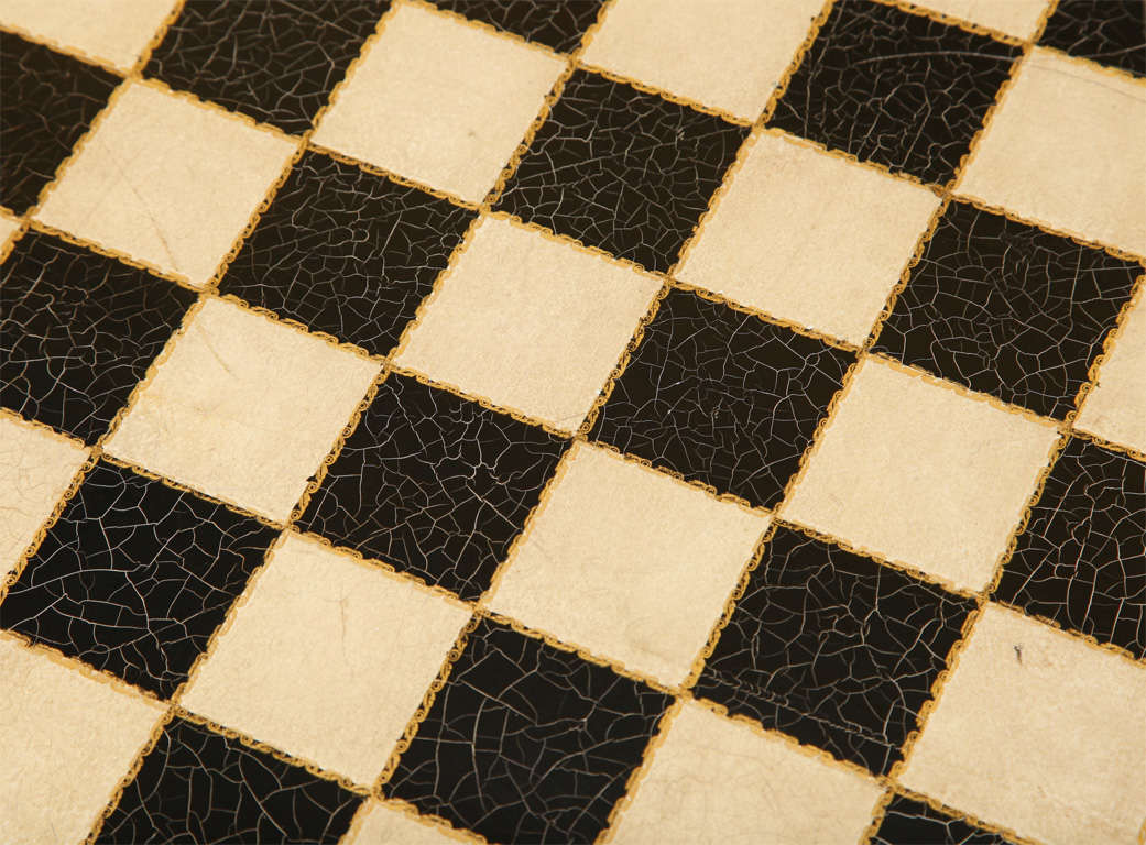 Heirloom Tooled Leather Games Table on Casters 6