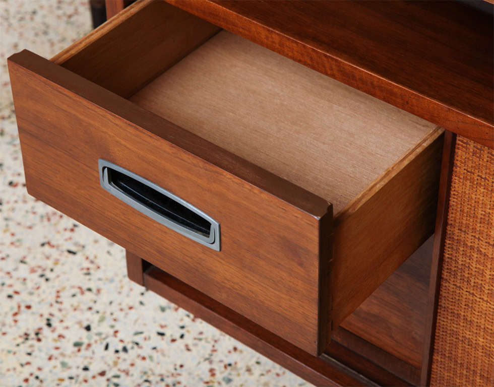 American Smart Hooker Mid Century Walnut Floating Top Desk