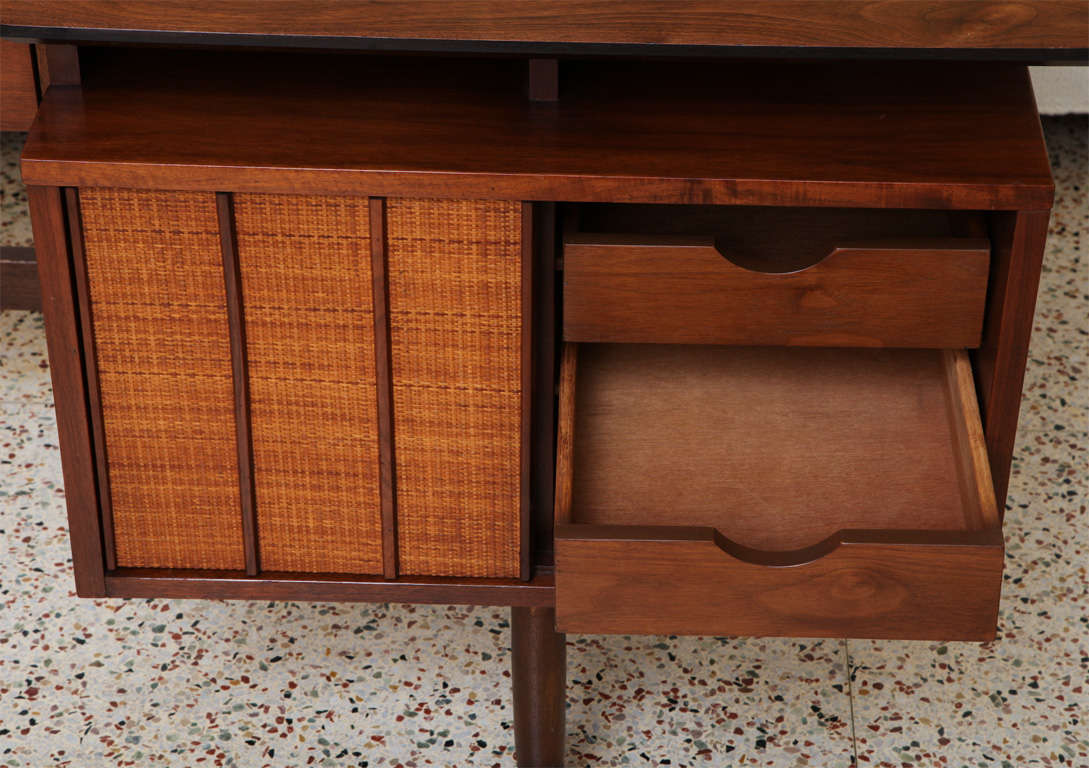 Mid-20th Century Smart Hooker Mid Century Walnut Floating Top Desk