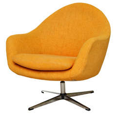 Vintage Fab Overman Swivel Egg Chair Sweden