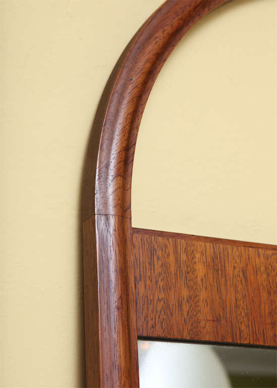 PAIR Architectural Mahogany Arch Top Pier Mirrors In Excellent Condition In Miami, FL