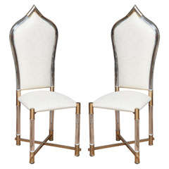 Moroccan Inspired Italian Lucite Dining Chairs by Pavia