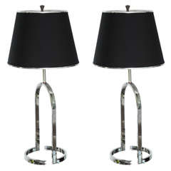 Pair of Vintage Chrome Lamps