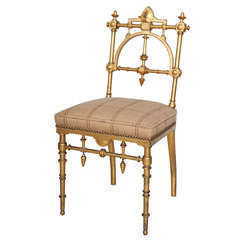 Antique Gilt Wood Accent Chair
