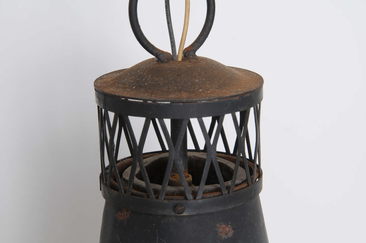 Mid-20th Century Hand-blown Glass Lighthouse Pendant Lamp