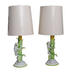 Vintage Whimsical Frog Table Lamps