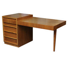 Retro Grand T.H. Robsjohn Gibbings Walnut Desk