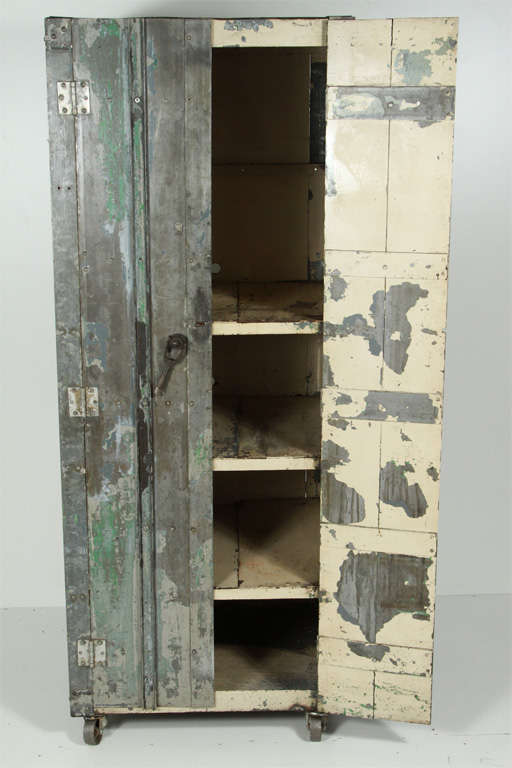 Pair of Vintage Metal Industrial For Sale at 1stDibs