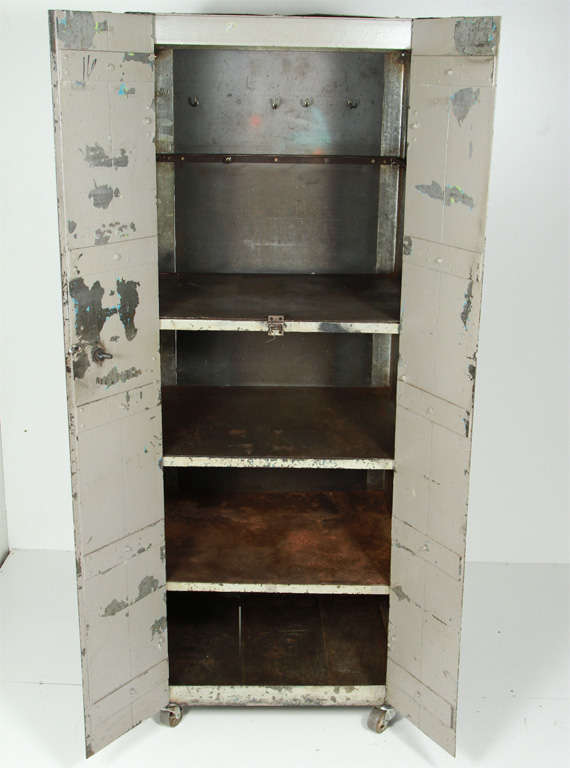 Pair of Vintage Metal Industrial For Sale at 1stDibs