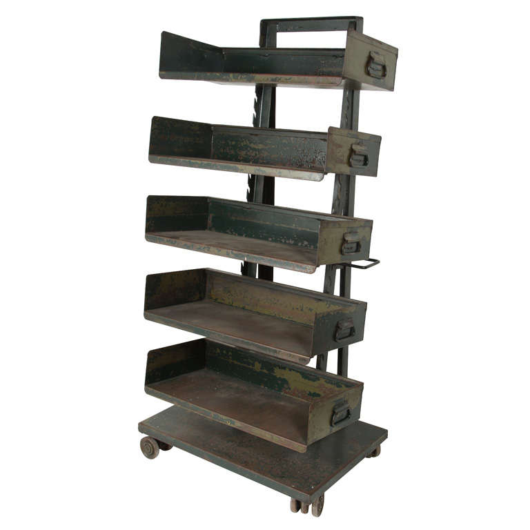 Old Steel Racking Vintage Industrial Storage Rack at 1stDibs