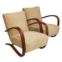 Two Armchairs by Jindrich Halabala